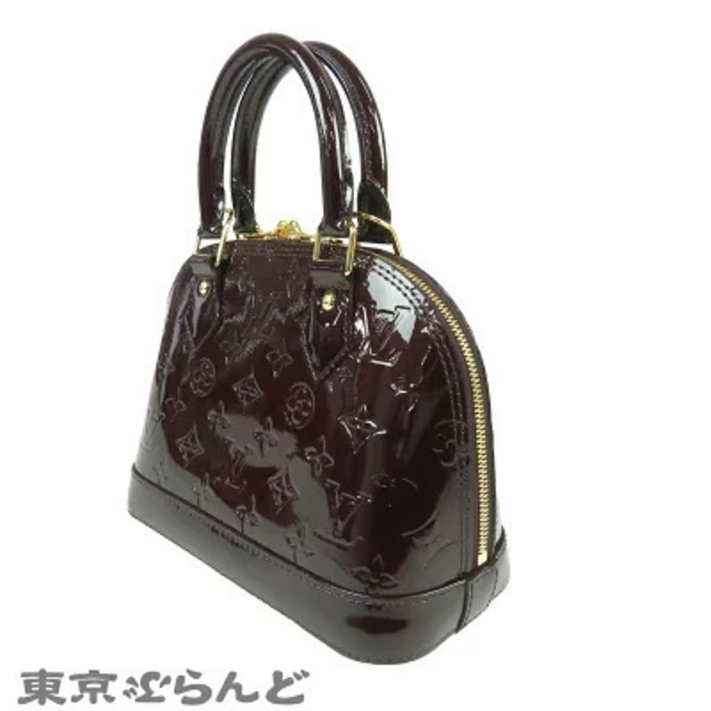 Louis Vuitton Purple Alma Amarante Handbag Shoulder Vernis Monogram Bag Purple
